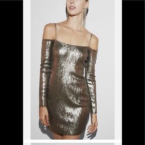 Sequin off shoulder dress